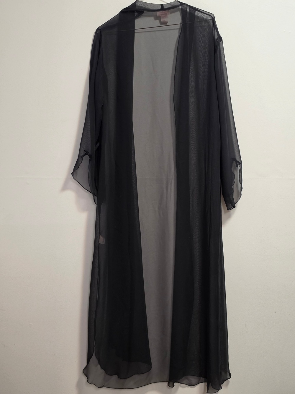 Versailles Sheer Black Long Robe Cover-Up - Picture 7 of 9